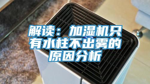 解讀：加濕機隻有水柱不出霧的原因分析