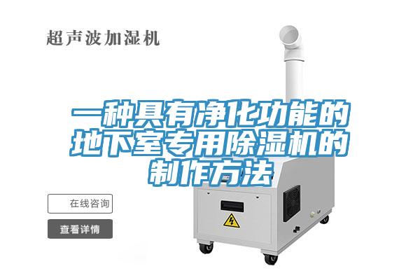 一種具有淨化功能的地下室專用91看片网站的製作方法