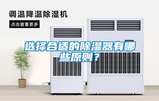 選擇合適的除濕器有哪些原則？
