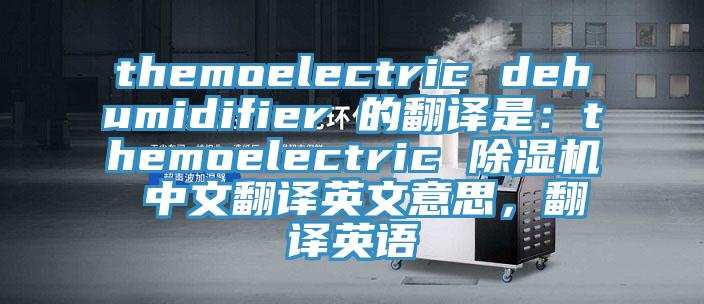 themoelectric dehumidifier 的翻譯是：themoelectric 91看片网站 中文翻譯英文意思，翻譯英語