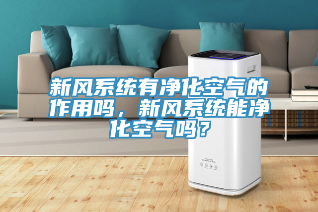 新風係統有淨化空氣的作用嗎，新風係統能淨化空氣嗎？
