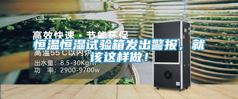 恒溫恒濕試驗箱發出警報，就該這樣做！
