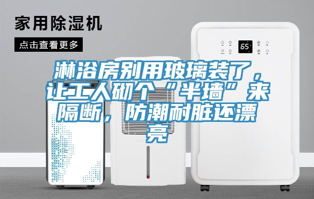 淋浴房別用玻璃裝了，讓工人砌個“半牆”來隔斷，防潮耐髒還漂亮